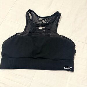 Black Sports Bra with Mesh Detail